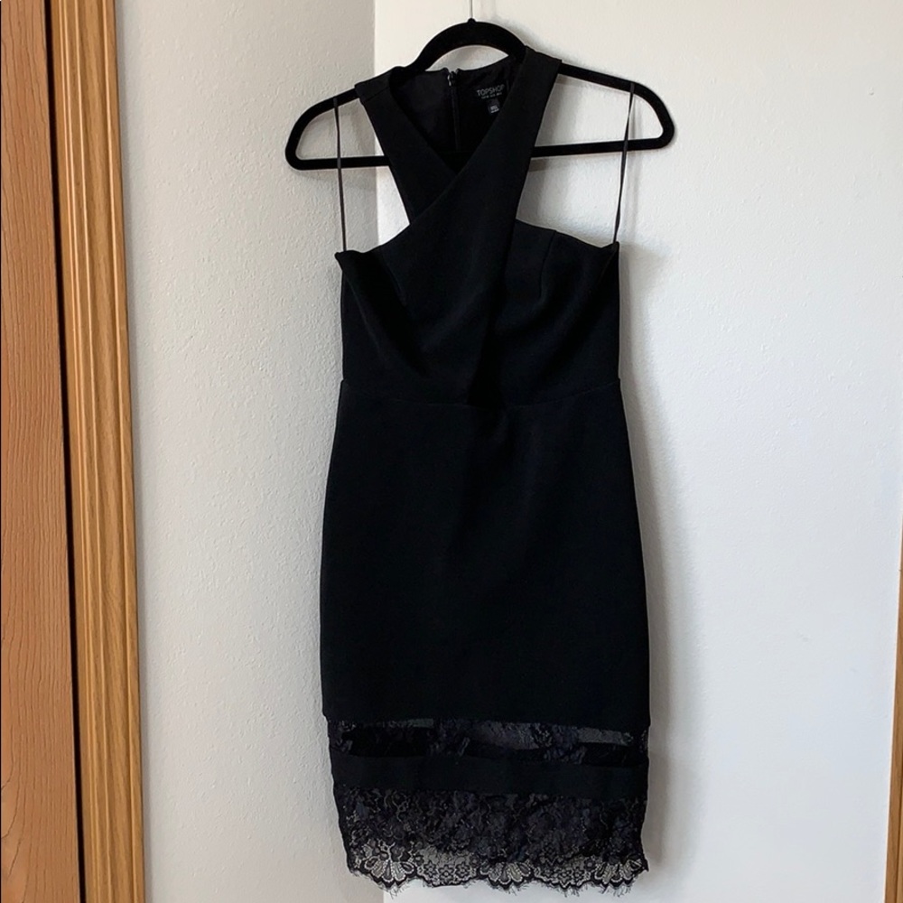 Topshop Keyhole Black Dress